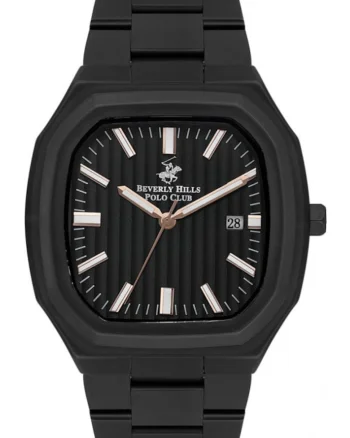 Ceas de barbati BEVERLY HILLS BP3547X.650 negru in stil fashion, ideal ca si cadou