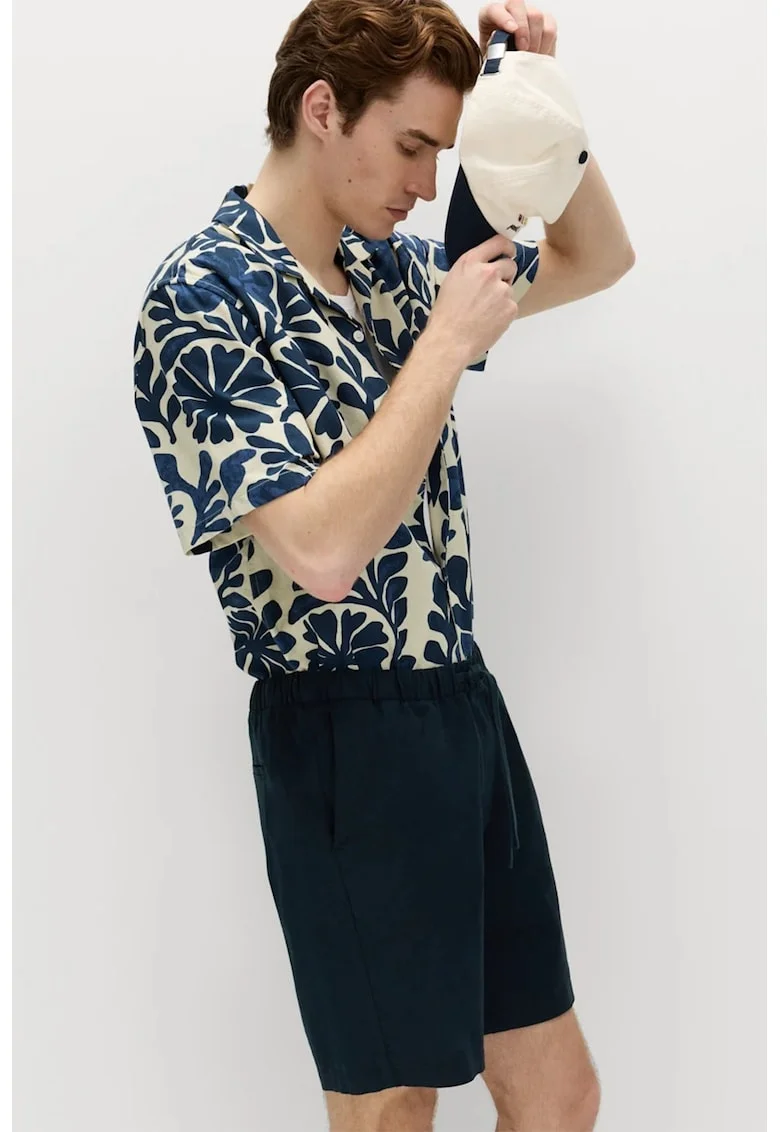 Pantaloni scurti cu snur, Bleumarin