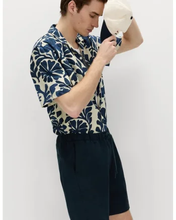 Pantaloni scurti cu snur, Bleumarin