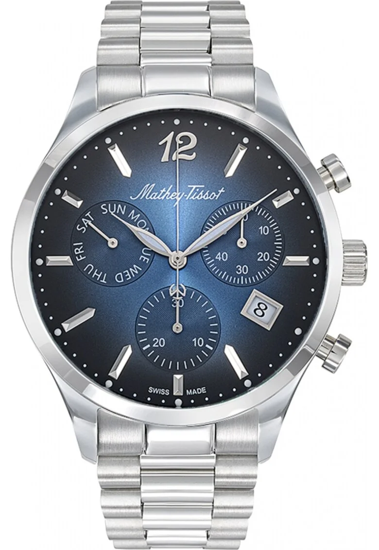 Ceas de barbat MATHEY-TISSOT H411CHABU, clasic, de culoare albastru inchis