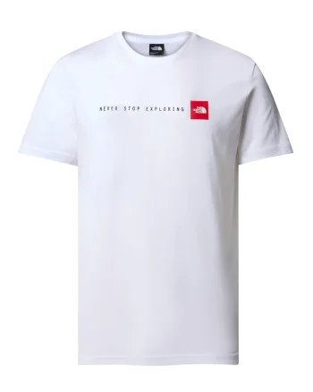 Tricou cu imprimeu logo Never Stop Exploring, Alb