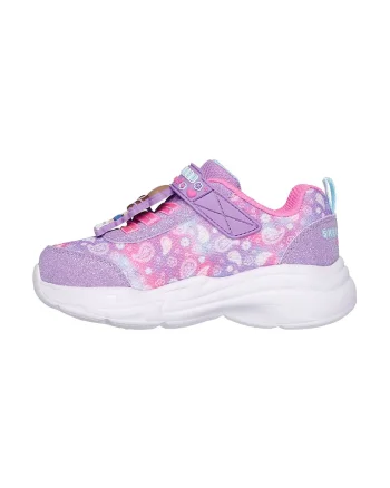 Pantofi sport demi-wedge cu aspect stralucitor Snuggle, Albastru lavanda