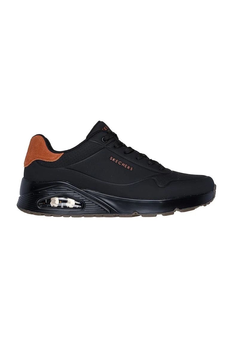 Pantofi sport cu insertii de piele intoarsa Uno-Suited On Air, Negru/Maro scortisoara