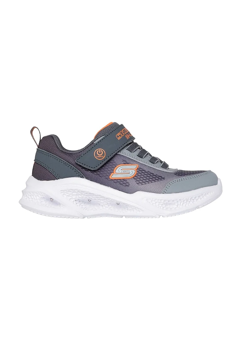 Pantofi sport cu velcro Meteor-Lights - Krendox, Portocaliu/Gri cenusiu