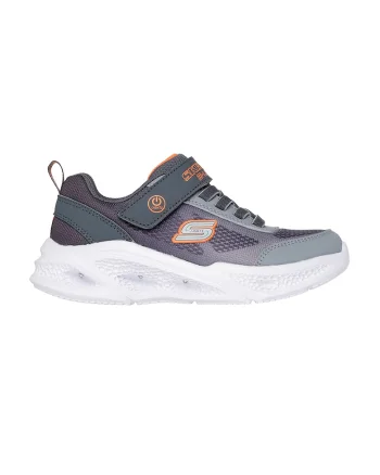Pantofi sport cu velcro Meteor-Lights - Krendox, Portocaliu/Gri cenusiu