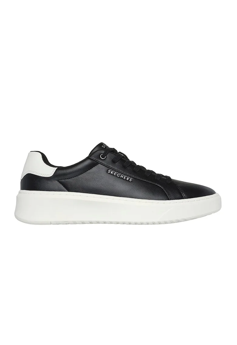 , Pantofi sport de piele ecologica, Alb/Negru