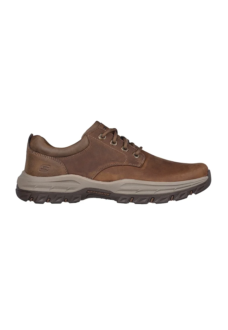 Pantofi casual de piele si piele ecologica cu detalii logo Knowlson - Leland, Maro scortisoara