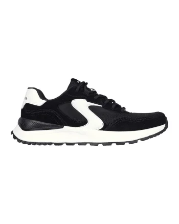 Pantofi sport de piele intoarsa cu insertii de plasa, Alb/Negru