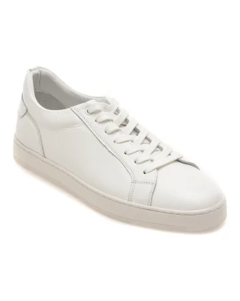 Pantofi sport BITE THE BULLET albi, HRZ09, din piele naturala