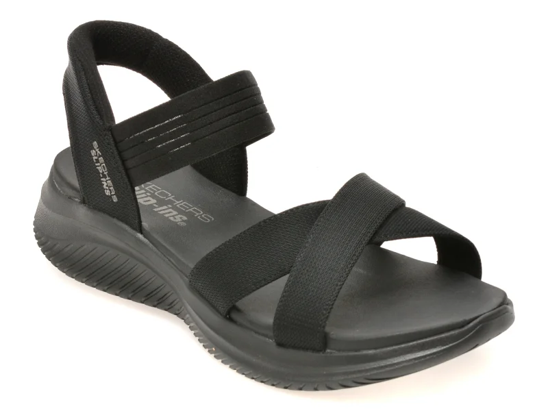 Sandale SKECHERS negre, 119975, din material textil