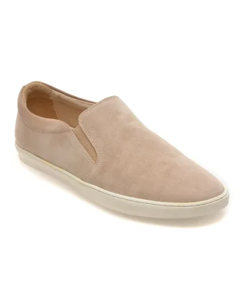 Pantofi RELAX bej, 7203, din piele intoarsa