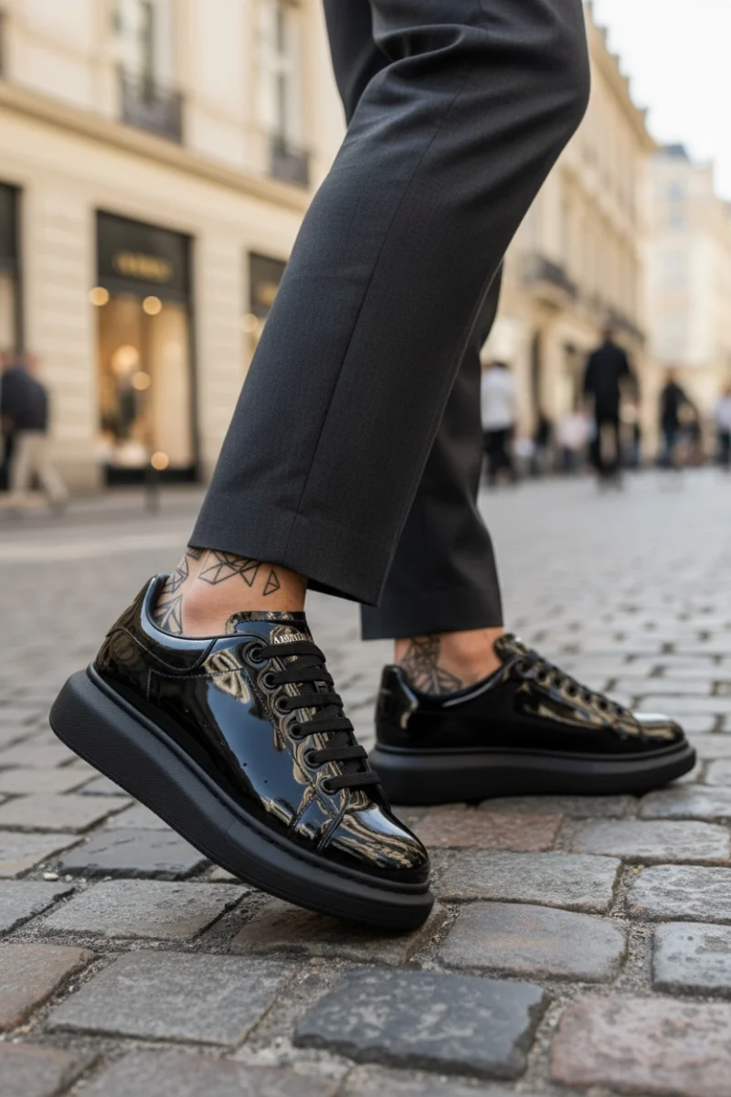 Adidasi barbati casual  negri luciosi   vip AAA