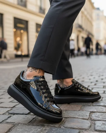 Adidasi barbati casual  negri luciosi   vip AAA