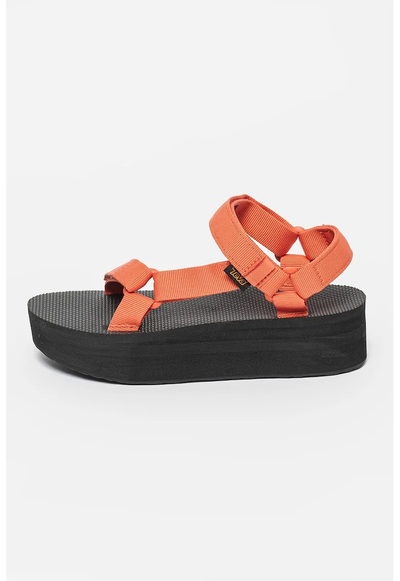 Sandale wedge din material textil cu velcro Universal