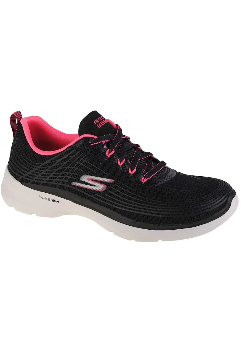 Sneakers,  Go Walk 6 - Stunning Glow 124554-BKHP, Negru, Negru