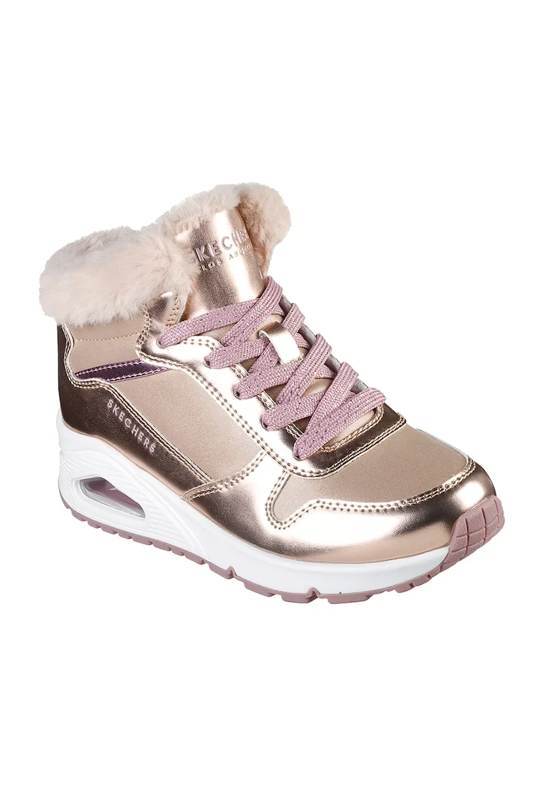 Ghete din piele ecologica Uno Cozy On Air, Auriu rose