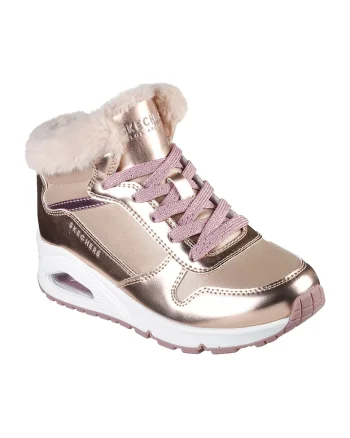 Ghete din piele ecologica Uno Cozy On Air, Auriu rose