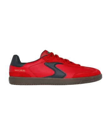 Pantofi sport din piele ecologica cu garnitura din piele intoarsa Hotshot, Rosu/Negru