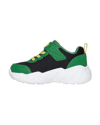 Pantofi sport cu model si velcro, Verde/Negru/Albastru