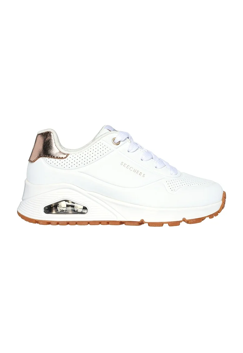 Pantofi sport de piele ecologica cu segmente peraqsqforate Uno Gen 1, Alb