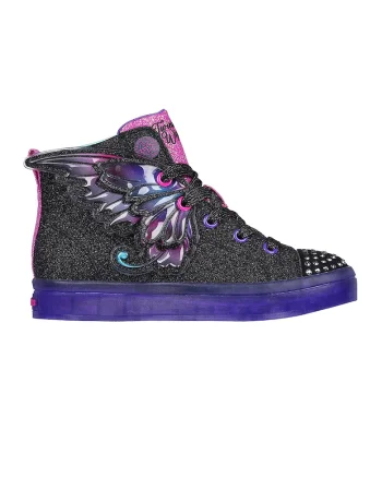 Pantofi sport mid-high cu aplicatii Twinkle Toes, Negru/Lila