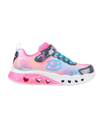 Pantofi sport cu velcro si model colorblock Flutter Heart Lights, Rosu/Roz/Albastru