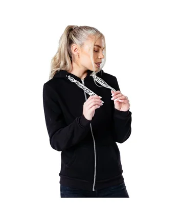 Hanorac dama,  Drawstring Zip Hoodie HYPWOMHOOD001, Negru,