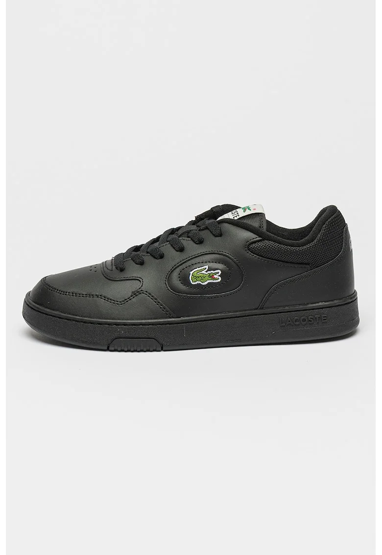 Pantofi sport din piele cu detalii logo Lineset, Verde/Negru
