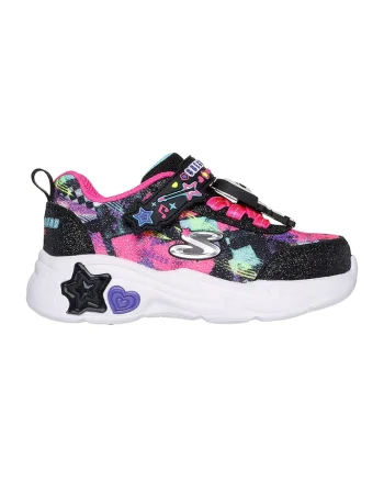 Pantofi sport demi-wedge cu aspect stralucitor Snuggle, Negru/Multicolor
