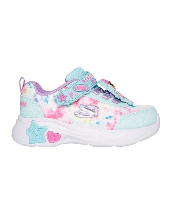 Pantofi sport demi-wedge cu aspect stralucitor Snuggle, Albastru aquamarin