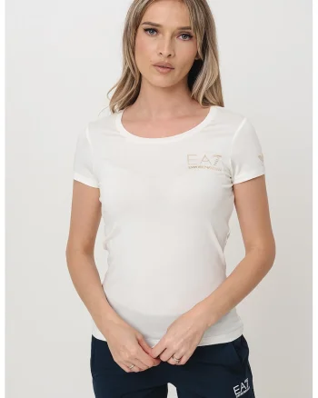 Tricou slim-fit din amestec de modal, Auriu/Crem
