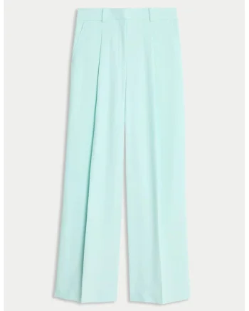 Pantaloni drepti cu talie inalta
