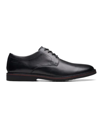 Pantofi derby din piele cu varf rotund Atticus, Negru stins