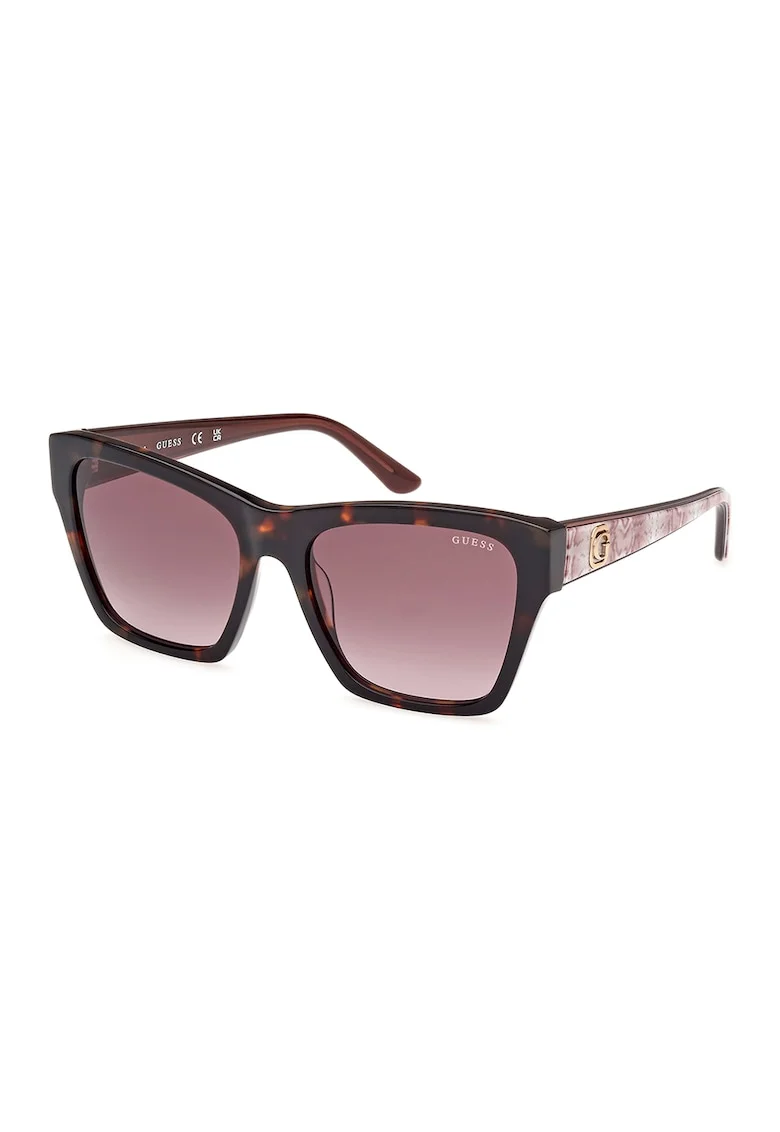 Ochelari de soare cu lentile in degrade, Auriu/Negru/Roz prafuit