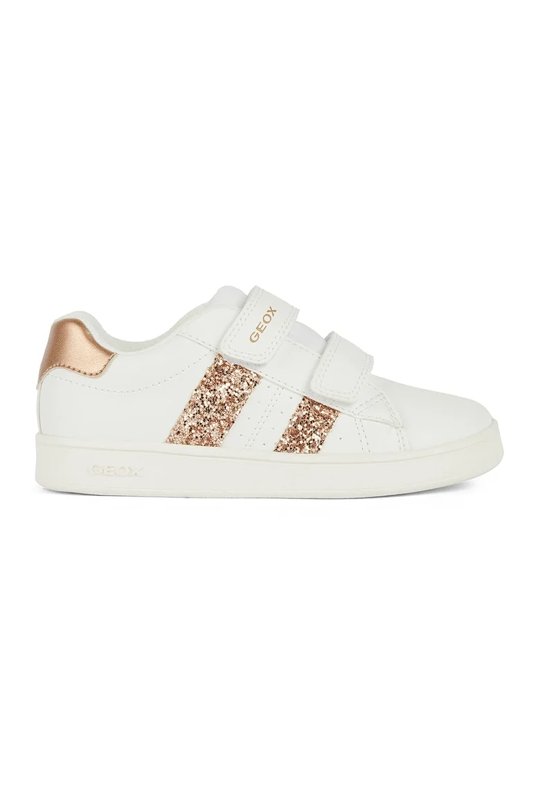 Pantofi sport cu inchidere velcro si detalii stralucitoare Eclyper, Alb/Auriu