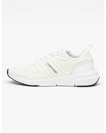 Pantofi sport texturati cu logo, Alb