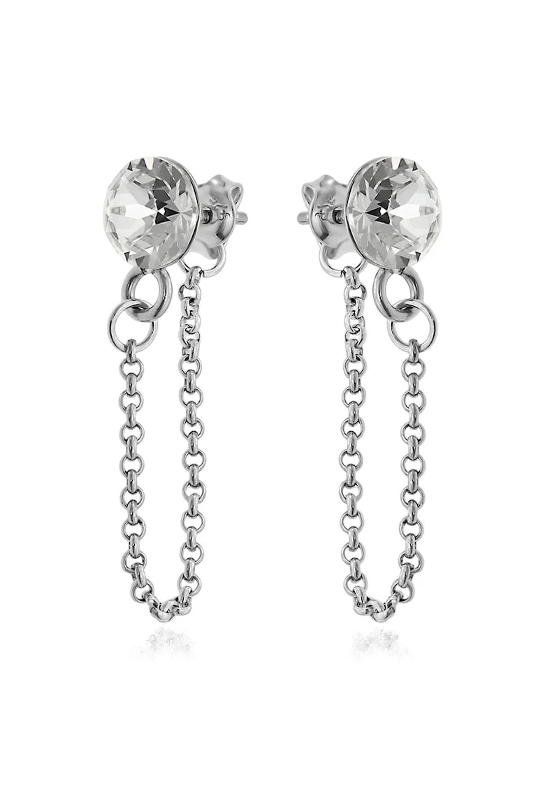 Cercei Argint 925 placat cu rodiu cu cristale Swarovski® Xirius Chain, Alb