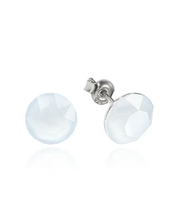 Cercei Argint 925 placat cu rodiu cu cristale Swarovski® Xirius 8mm, Albastru prafuit