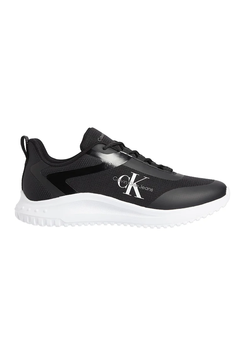Pantofi sport textili cu logo, Negru