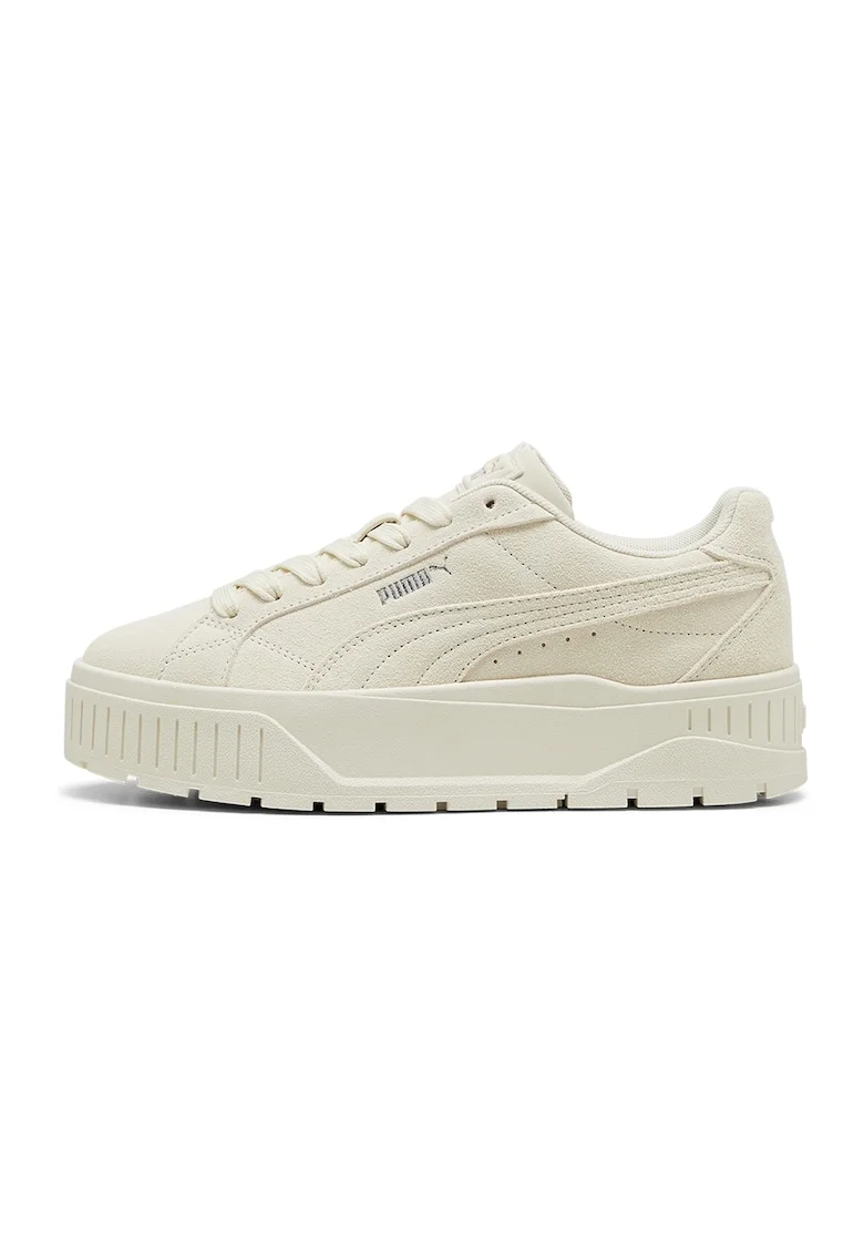 Pantofi sport flatform de piele intoarsa Karmen II, Alb fildes