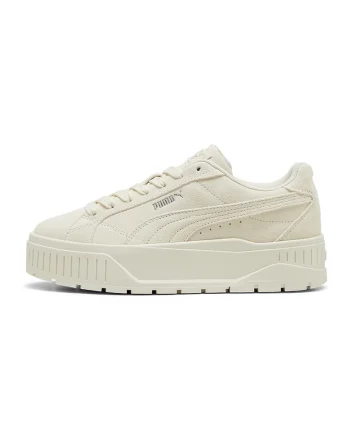 Pantofi sport flatform de piele intoarsa Karmen II, Alb fildes