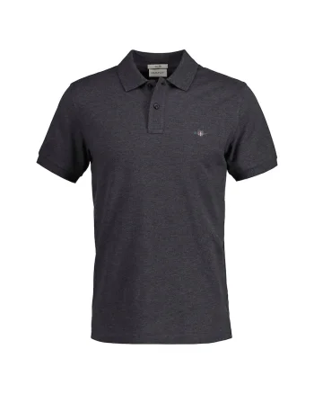 Tricou polo slim fit Shield, Gri antracit