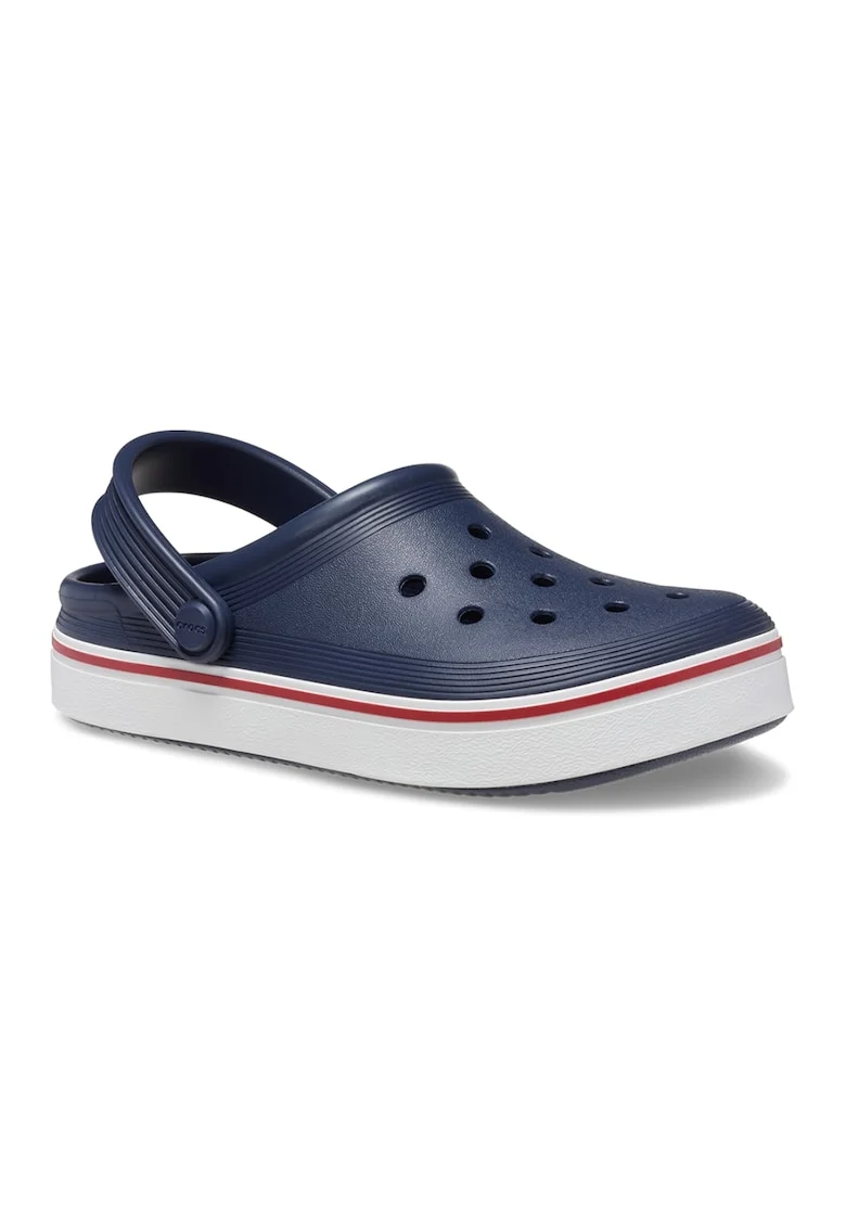 Saboti slingback cu perforatii Off Court, Alb murdar/Bleumarin