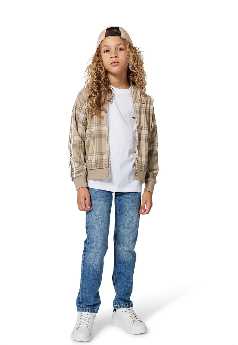 Tricou cu imprimeu logo, Alb/Kaki