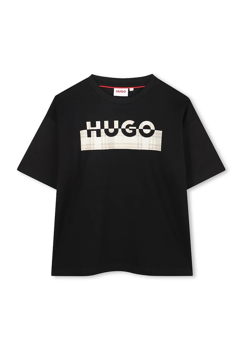Tricou cu imprimeu logo, Alb/Negru/Bej deschis