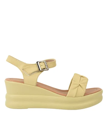 Sandale casual, dama,  2718 galben, piele naturala, platforma, Galben