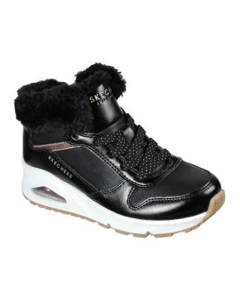 Ghete din piele ecologica Uno Cozy On Air, Negru