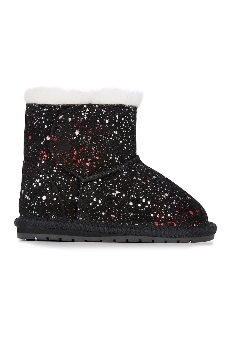 Ghete de piele intoarsa fara inchidere Galaxy, Rosu/Alb/Negru