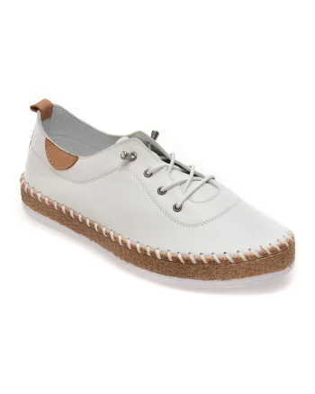 Pantofi GRYXX albi, EV30106, din piele naturala