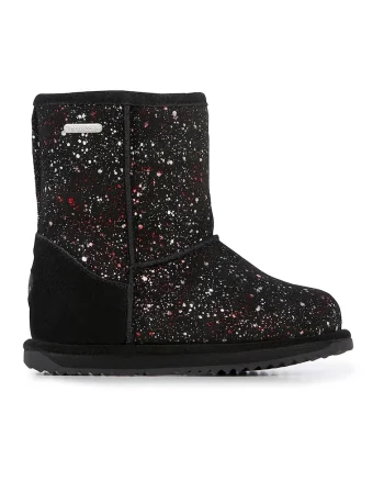 Ghete impermeabile de piele intoarsa, fara inchidere Galaxy Brumby, Rosu/Alb/Negru